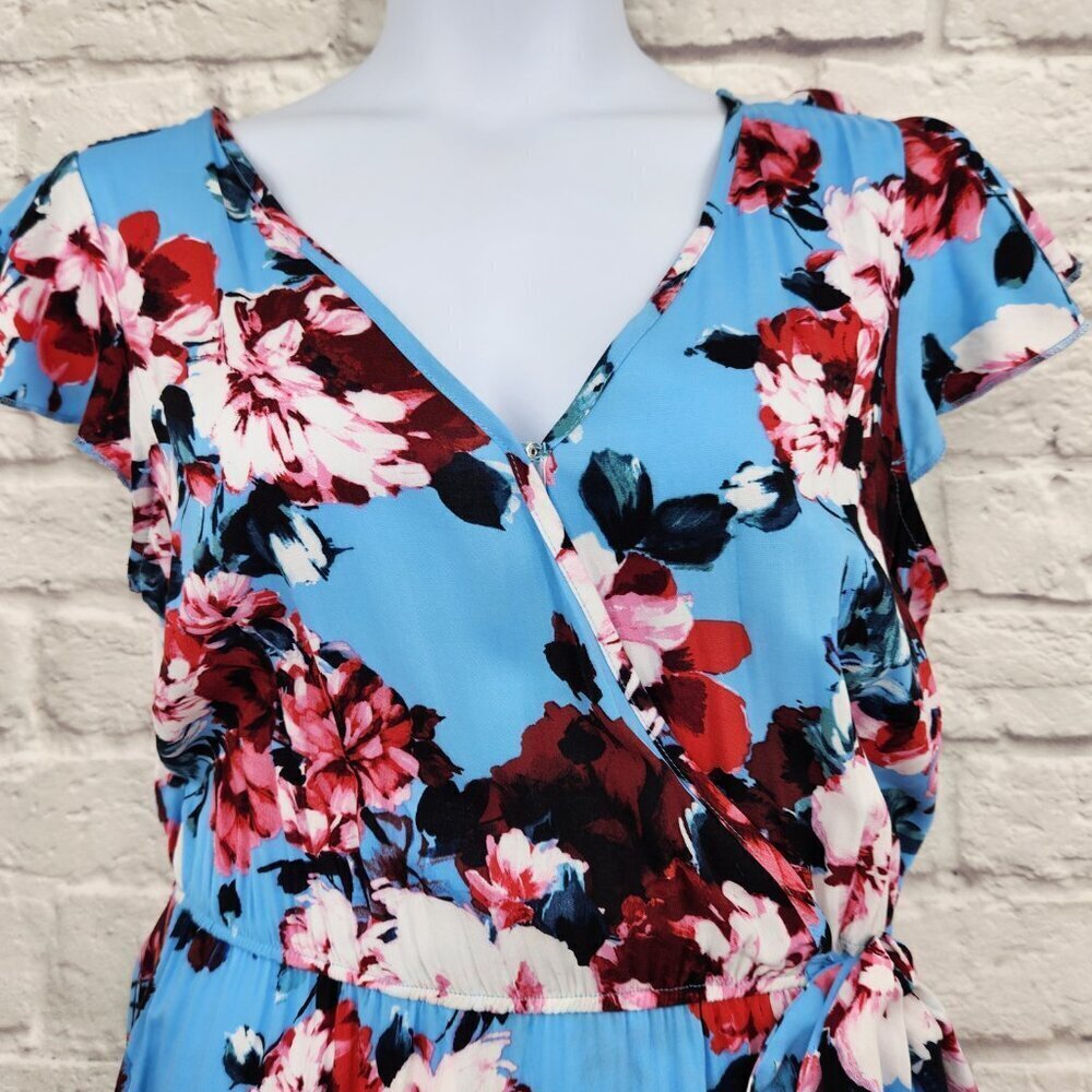 BAND OF GYPSIES Women's Size Large Floral Side Tie Open Back with tie Dress NEW - Picture 3 of 16